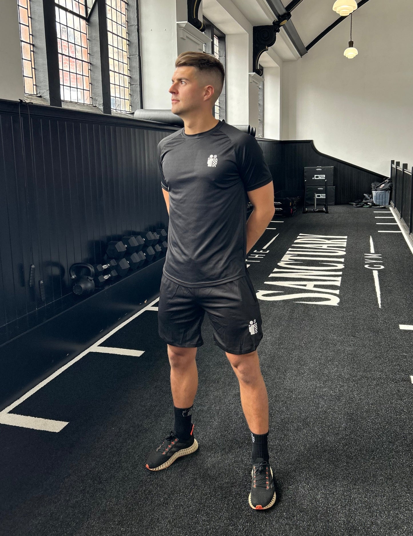 Black Dri-fit gym top